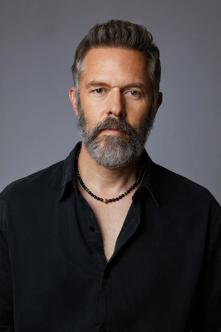 Black Shungite Beaded Necklace - Mens - Ileana Makri store