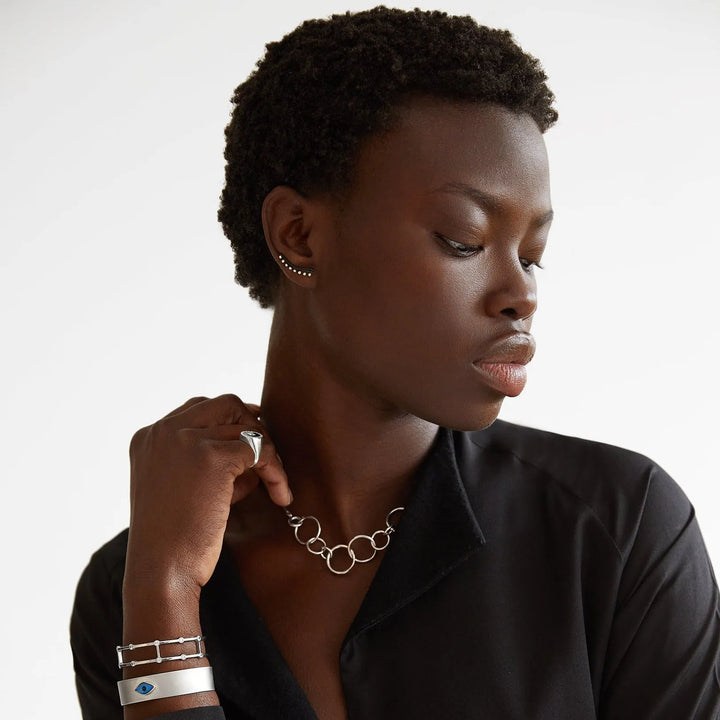 Eyeliner Ear Cuff Black, Eye M Earrings, Ileana Makri