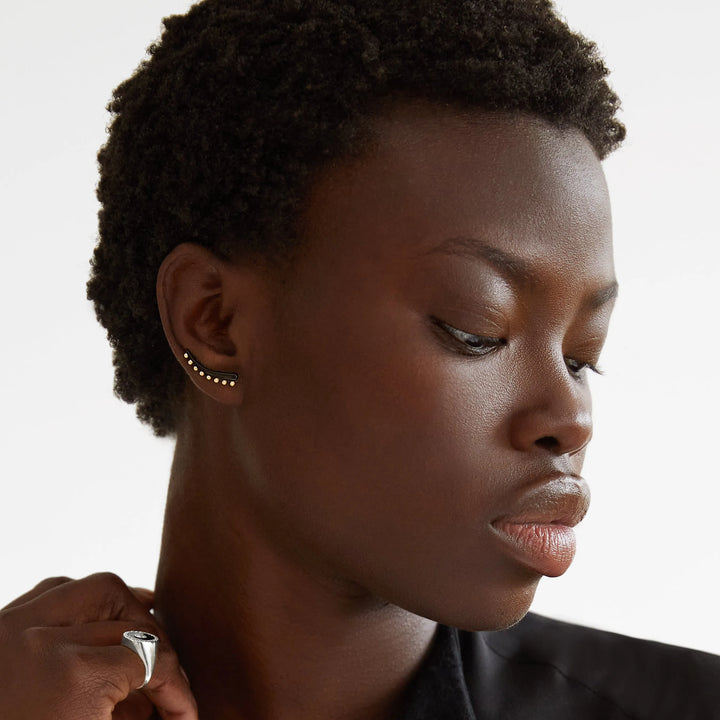 Eyeliner Ear Cuff Black, Eye M Earrings, Ileana Makri