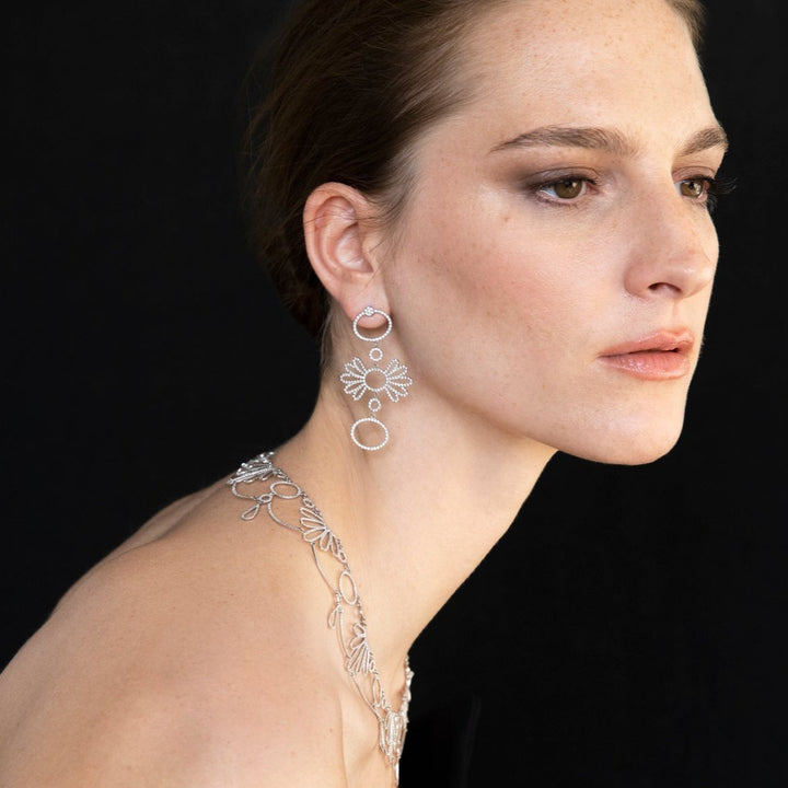 Twiggy Flower Earrings W-D, Earrings, Ileana Makri