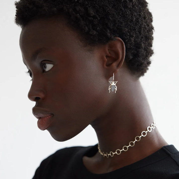 Beetle Hoops Slv-Ox - Eye M Core - Ileana Makri store
