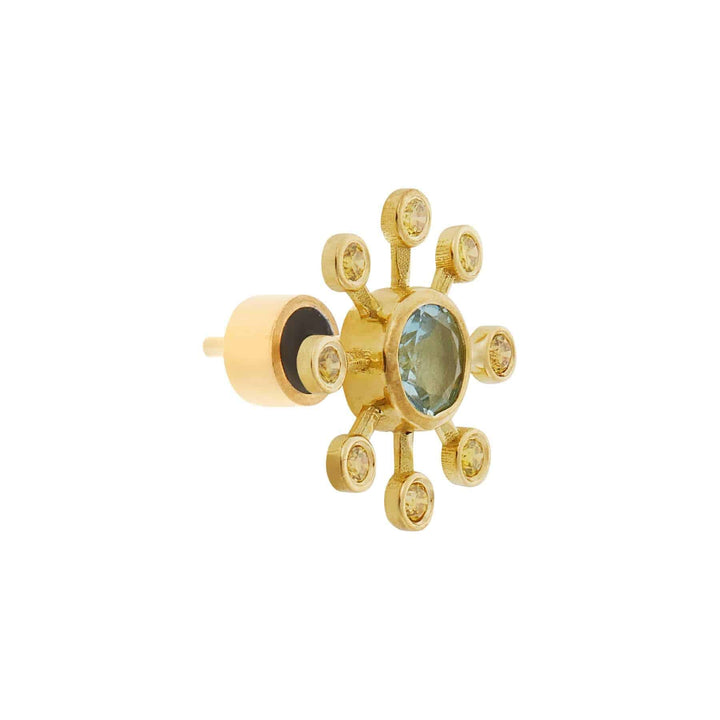 Aquamarine Blossom Studs - Florescence - Ileana Makri store