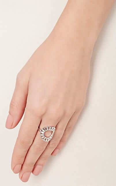 Baguette Circle Ring W-D - THE EDIT - Ileana Makri store