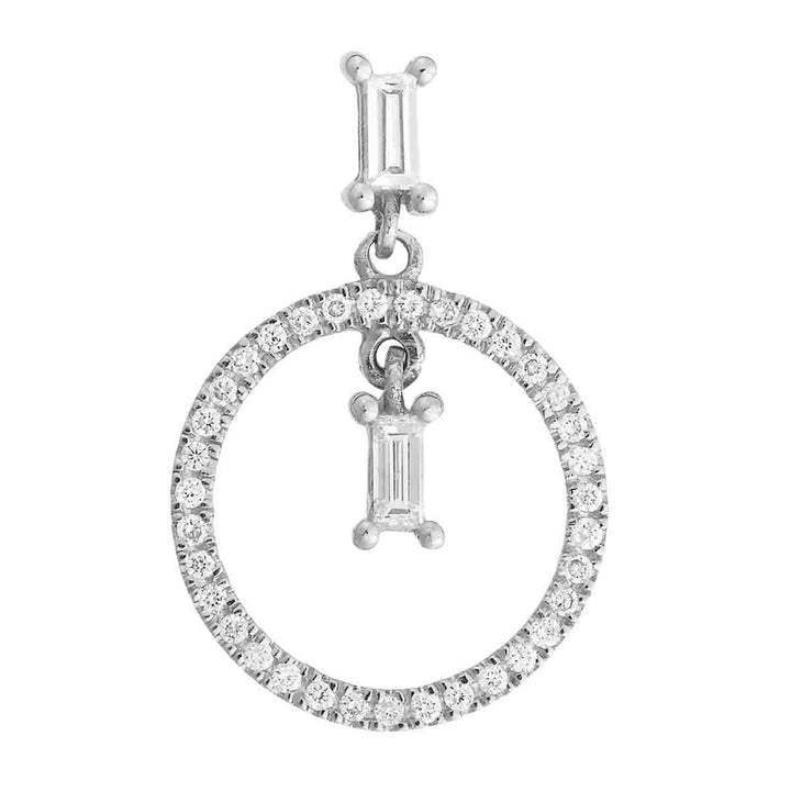 Baguette Dangling Hoop W-D - Baguette - Ileana Makri store