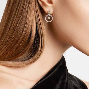 Baguette Dangling Hoop W-D - Baguette - Ileana Makri store