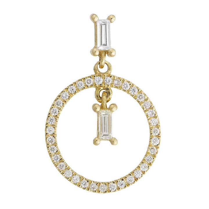 Baguette Dangling Hoop Y-D - Baguette - Ileana Makri store