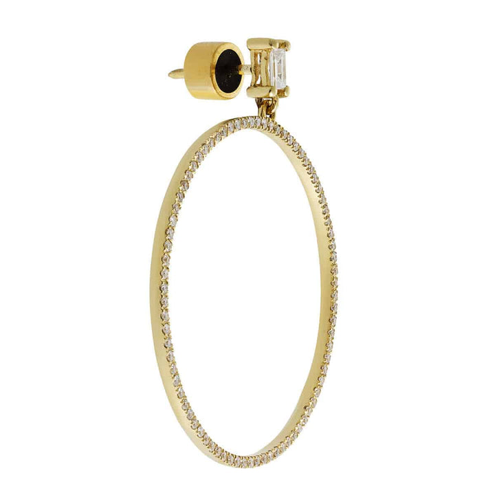 Baguette Dangling Hoop Y-D-L - Baguette - Ileana Makri store