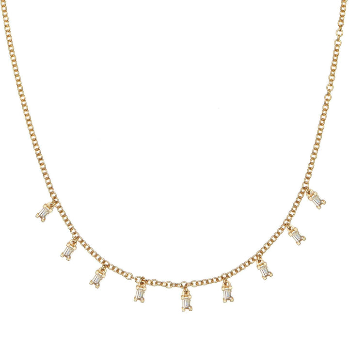 Baguette Drop Necklace Y-D-S - Baguette - Ileana Makri store