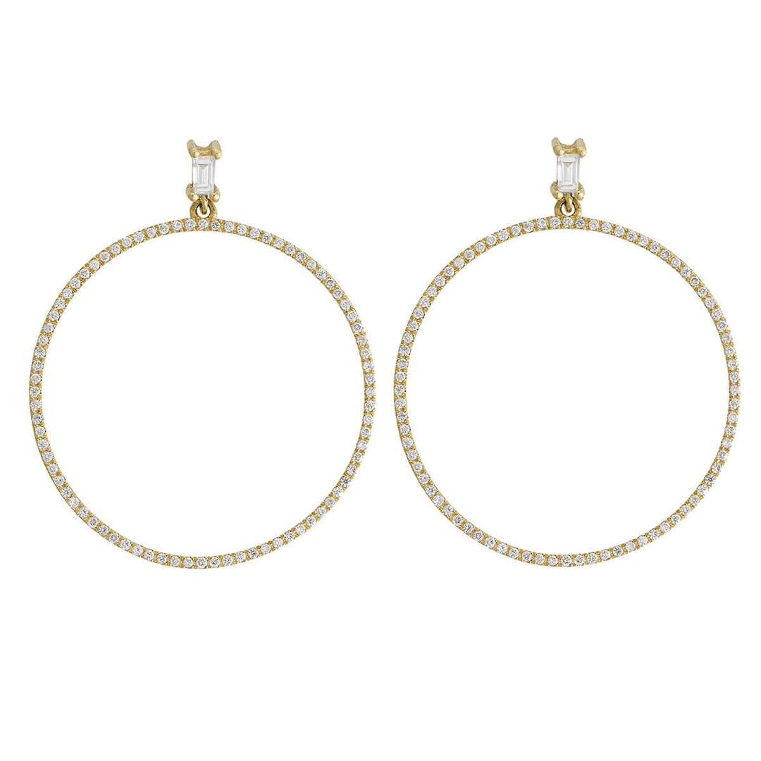 Baguette Dangling Hoop Y-D-L - Baguette - Ileana Makri store