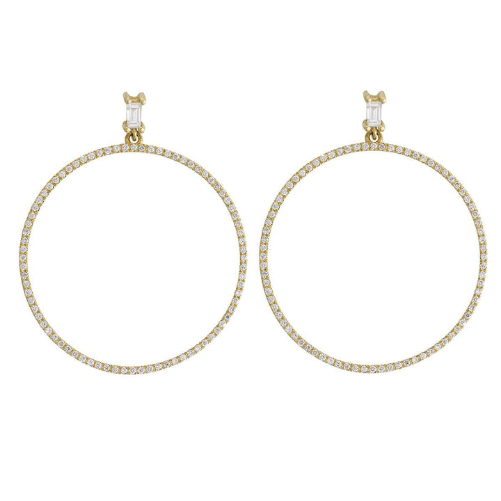 Baguette Dangling Hoop Y-D-L - Baguette - Ileana Makri store