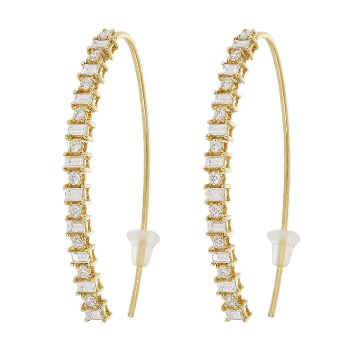 Baguette Eye Hoops-L - THE EDIT - Ileana Makri store
