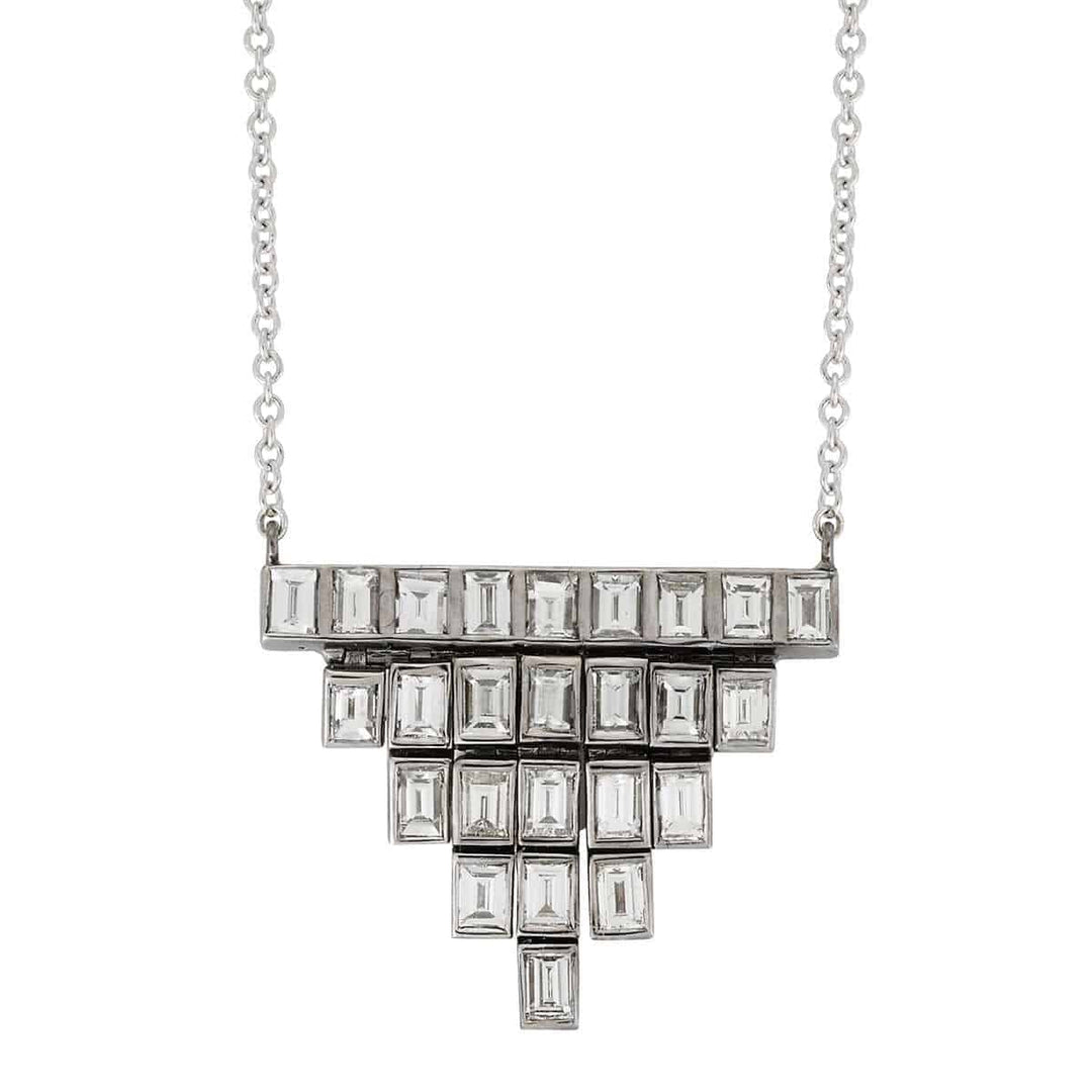 Pyramid Baguette Necklace W-D - Baguette - Ileana Makri store