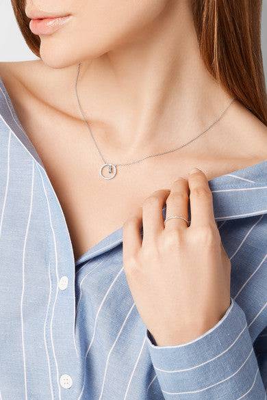 Baguette Dangling Hoop Necklace W-D | Ileana Makri