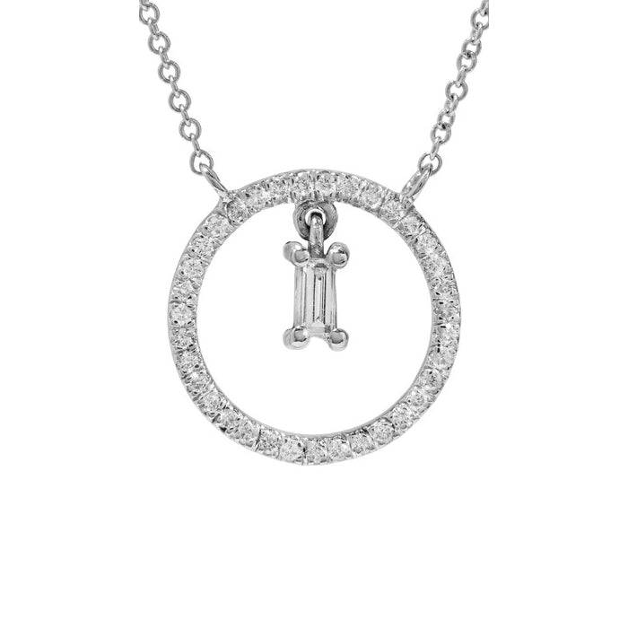 Baguette Dangling Hoop Necklace W-D | Ileana Makri