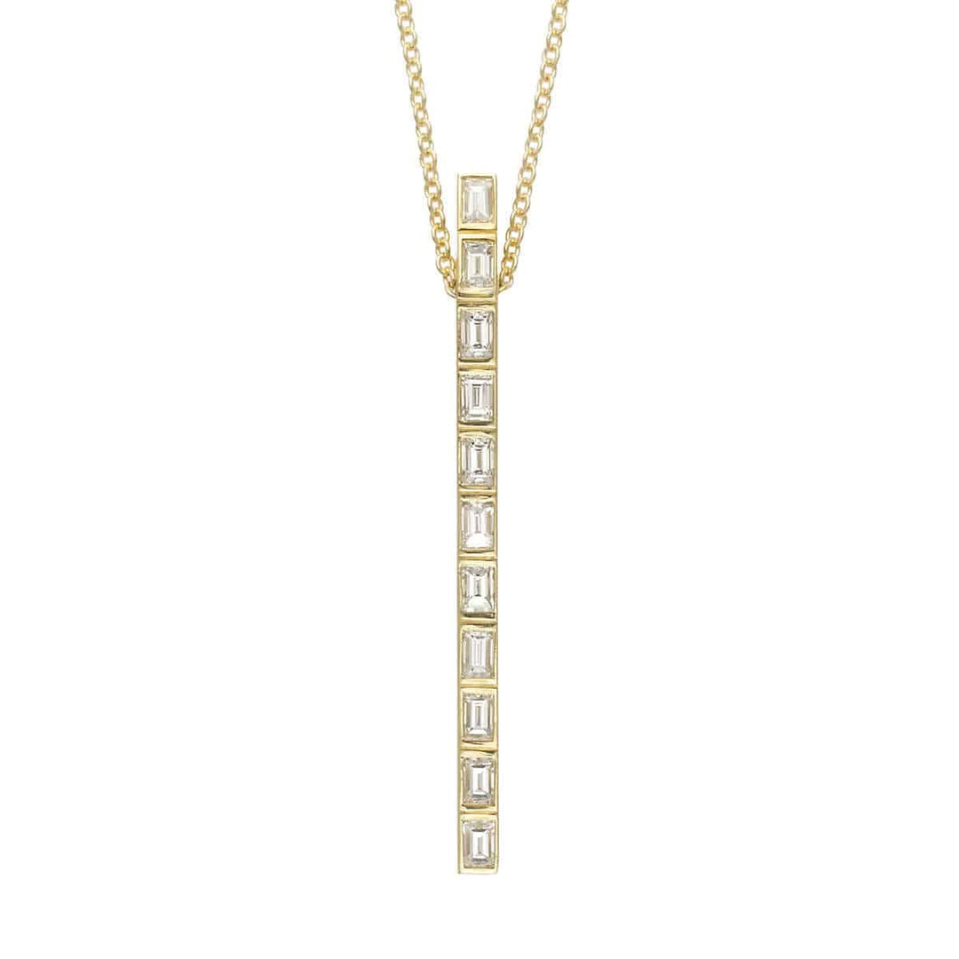 Thread Baguette 11 Diamond Pendant - Baguette - Ileana Makri store