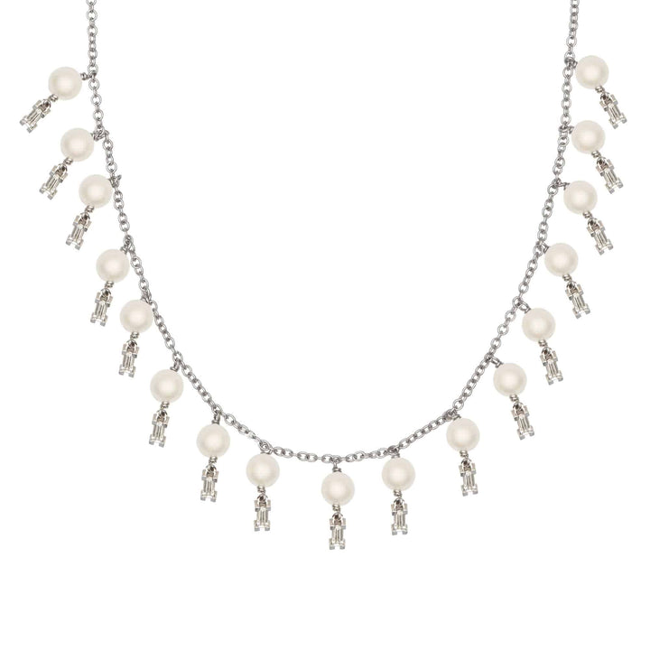 Baguette Pearl Drop Necklace - Baguette - Ileana Makri store