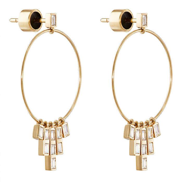 Baguette Pyramid Hoop Y-D - Baguette - Ileana Makri store