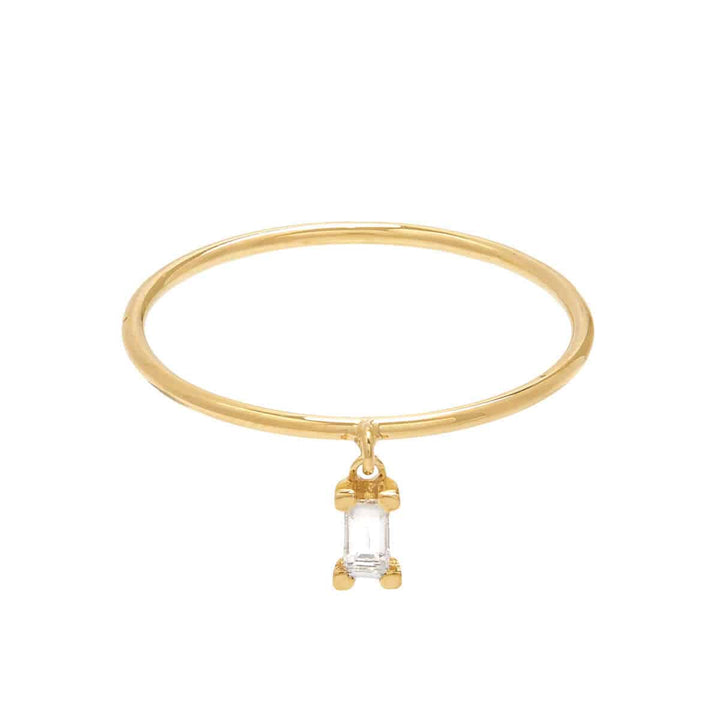 Single Baguette Dangling Ring - M - Baguette - Ileana Makri store