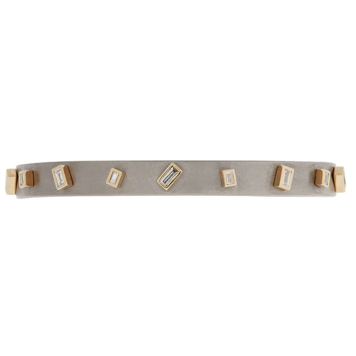 Baguette Sprinkles Slim Titan Cuff YD - TITANIUM - Ileana Makri store