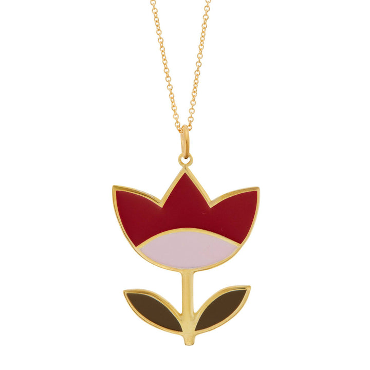 Big Red Happy Flower Pendant - Eye M Flower Power - Ileana Makri store