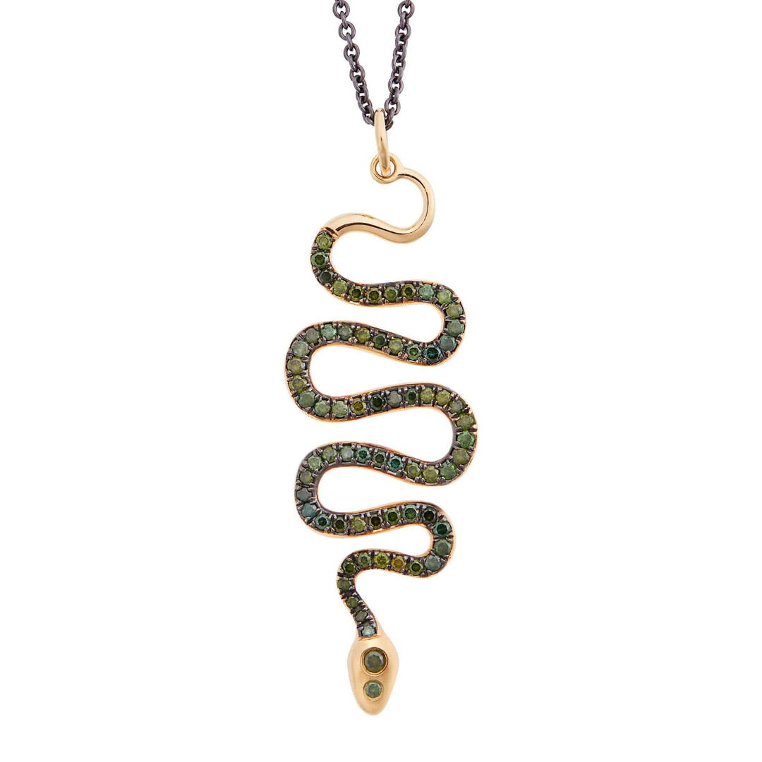 Black Mamba Pendant Y-OXS-GREEN D - SNAKES - Ileana Makri store