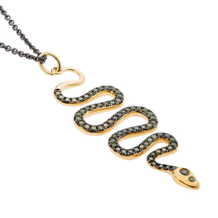 Black Mamba Pendant Y-OXS-GREEN D - SNAKES - Ileana Makri store