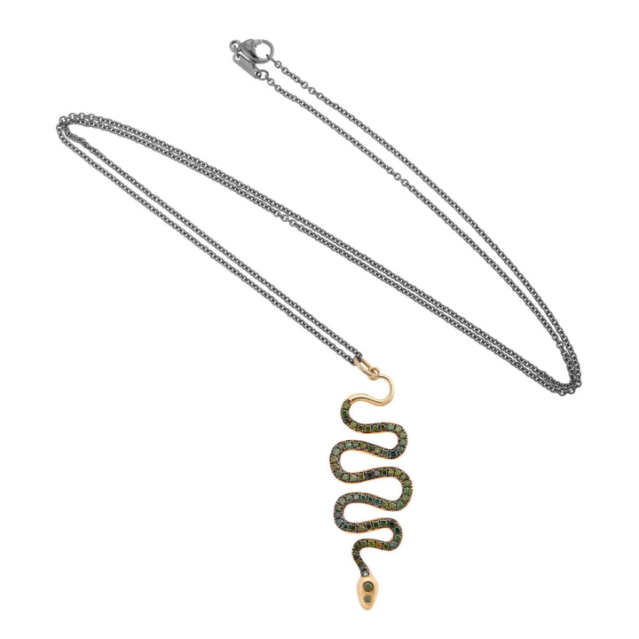 Black Mamba Pendant Y-OXS-GREEN D - SNAKES - Ileana Makri store