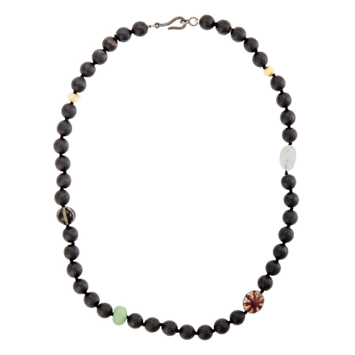 Black Onyx Matte Necklace 75 (45cm) - Globetrotter - Ileana Makri store