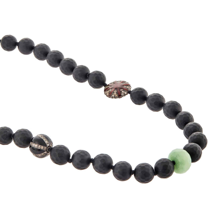 Black Onyx Matte Necklace 75 (45cm) - Globetrotter - Ileana Makri store