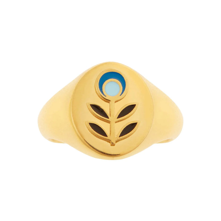Blue Seed Flower Ring - Eye M Flower Power - Ileana Makri store