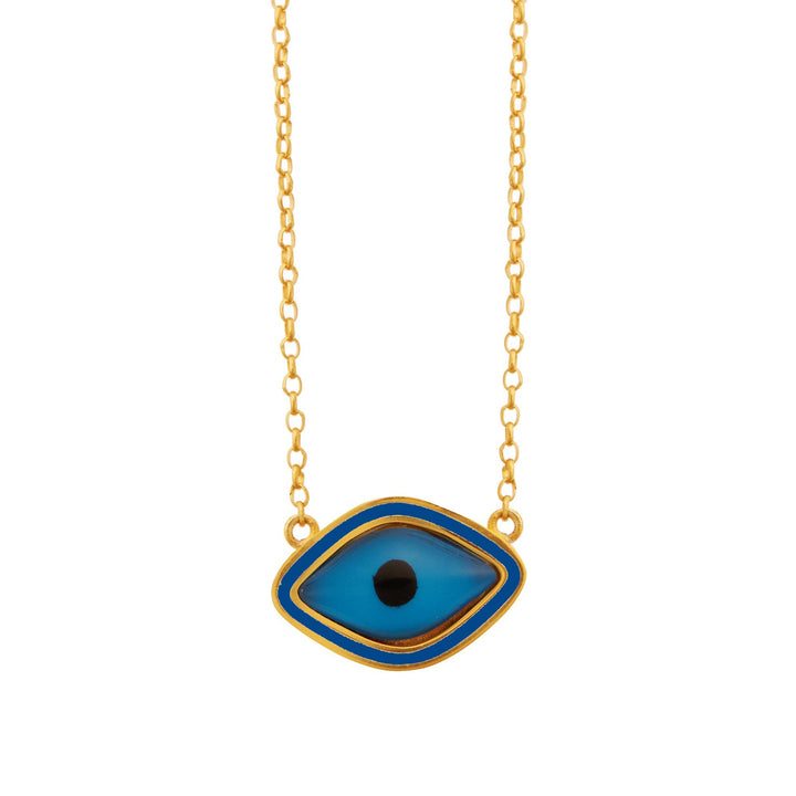 Blue Oval Eye Necklace