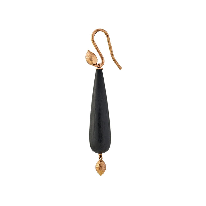 18K Rose Gold & Ebony Sea Kale Drop Earrings, Earrings, Ileana Makri