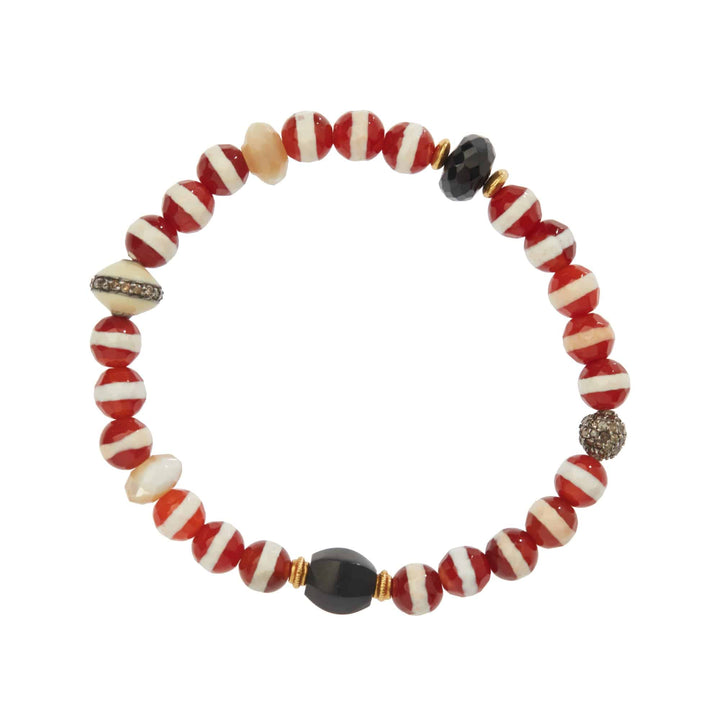 Brown Agate Stripe Bracelet 14 - Globetrotter - Ileana Makri store