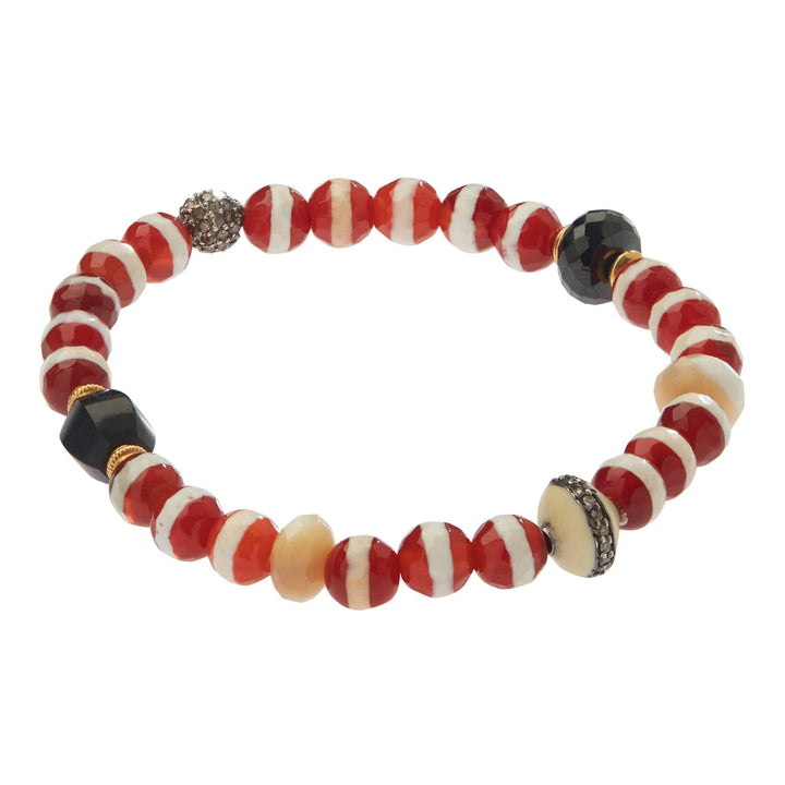Brown Agate Stripe Bracelet 14 - Globetrotter - Ileana Makri store
