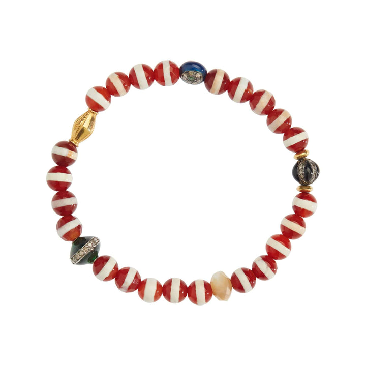 Brown Agate Stripe Bracelet 16 - Globetrotter - Ileana Makri store