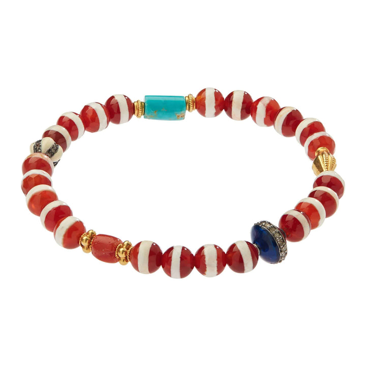 Brown Agate Stripe Bracelet 20 - Globetrotter - Ileana Makri store