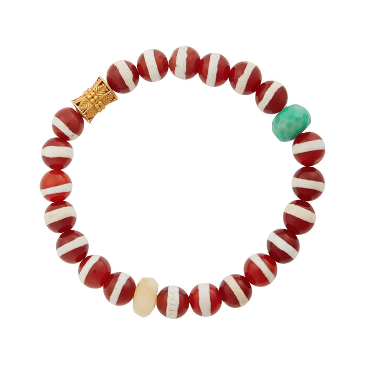 Brown Agate Stripe Bracelet 66 - Globetrotter - Ileana Makri store