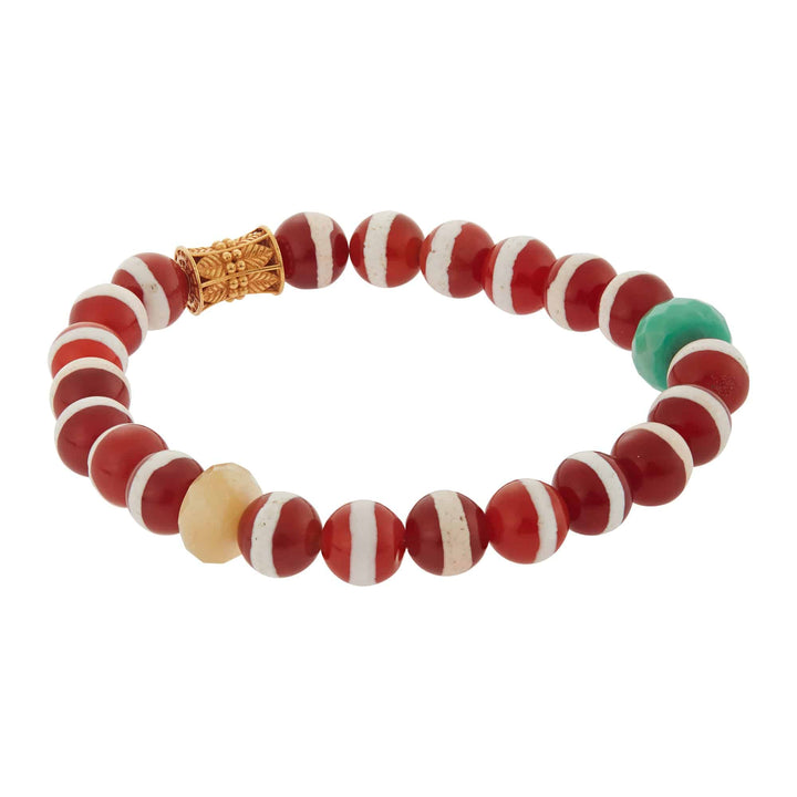 Brown Agate Stripe Bracelet 66 - Globetrotter - Ileana Makri store