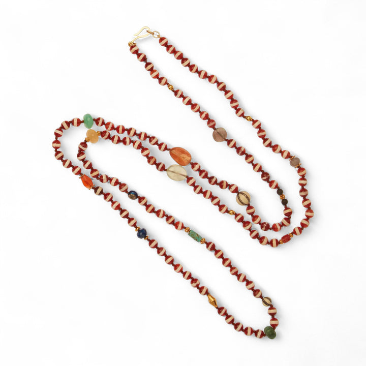 Brown Agate Stripe Necklace 38 (1m)