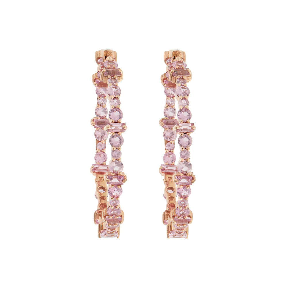 Cosmic Medium Pink Sapphire Rivulet Hoops - Rivulet - Ileana Makri store