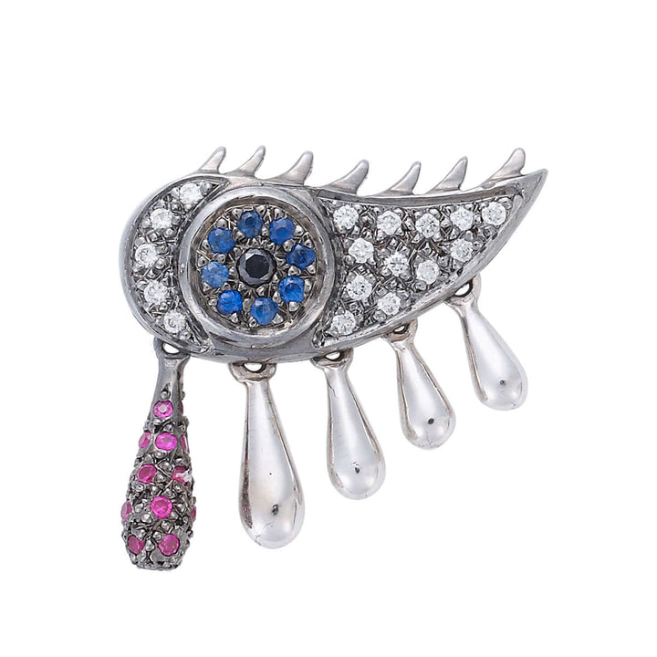 Crying Eye Earring W-D-Ru-Bs-Bd - Crying Eyes - Ileana Makri store