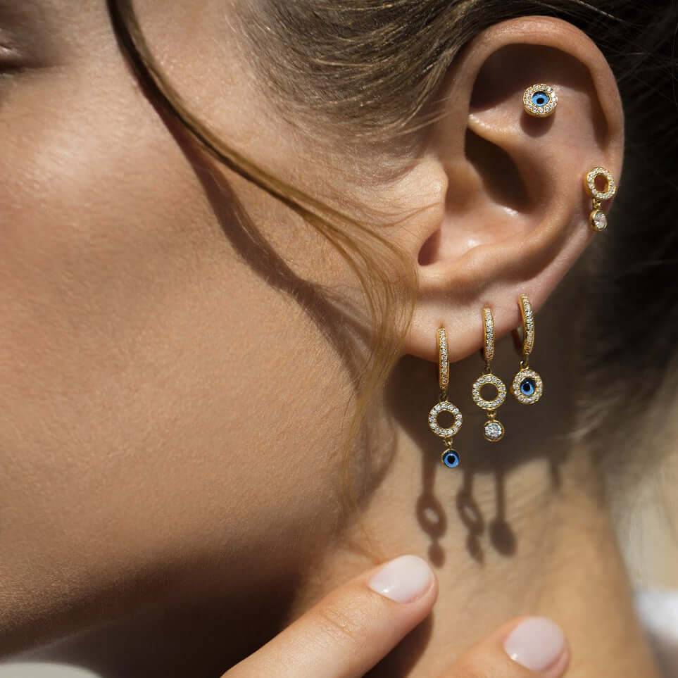 Crystal Drop Studs - Eye M Core - Ileana Makri store