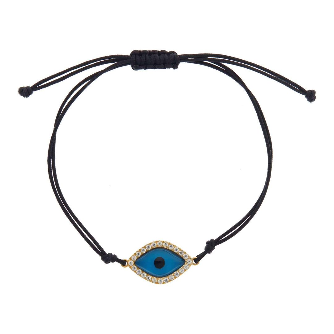 Crystal Oval Eye Cord Bracelet - Eye M Eyes - Ileana Makri store
