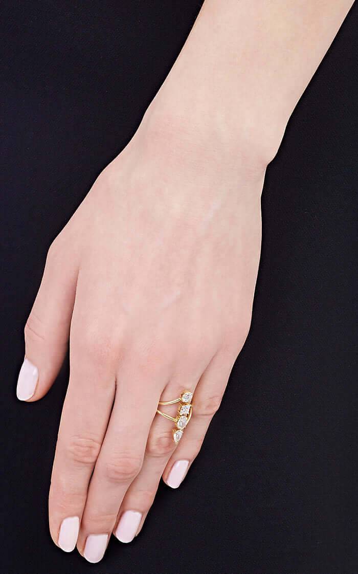 Diamond End Ring - Deco - Ileana Makri store