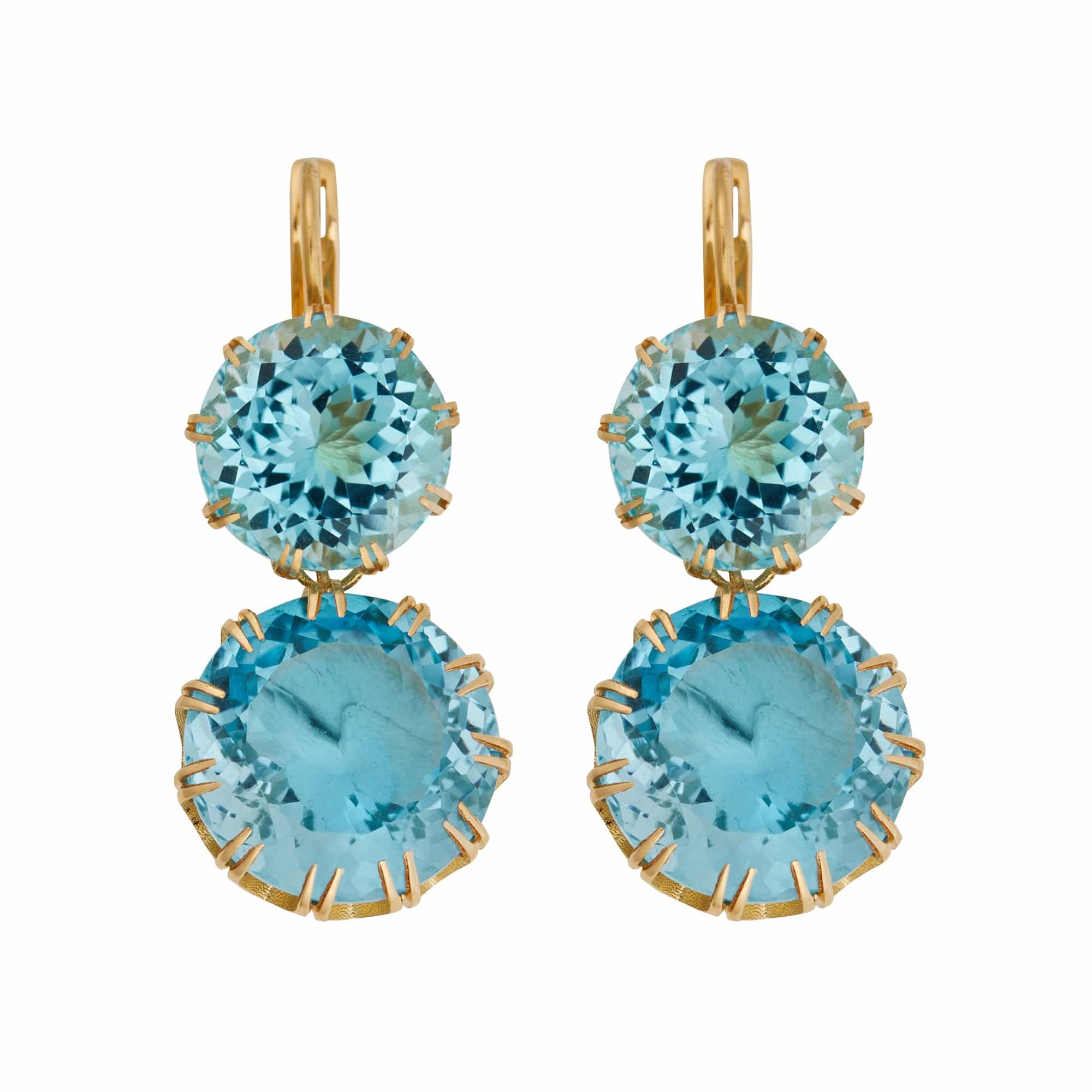 18 Kt Gold Earrings With Topaz in Multicoloured - Ileana Makri