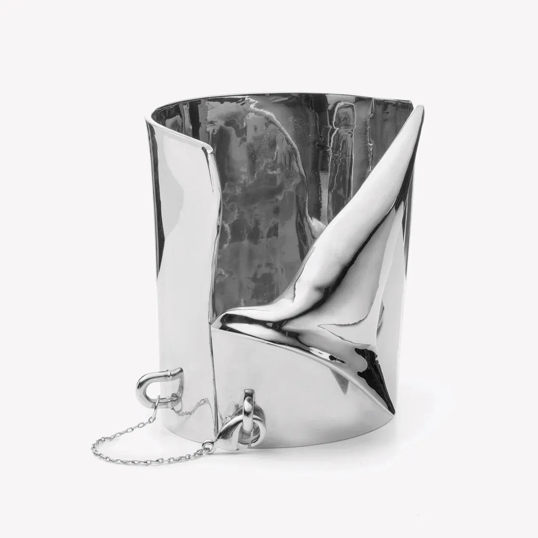 Large Folded Cuff Silver, EBorgo-Bracelets, Ileana Makri