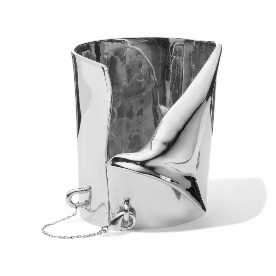 Large Folded Cuff Silver