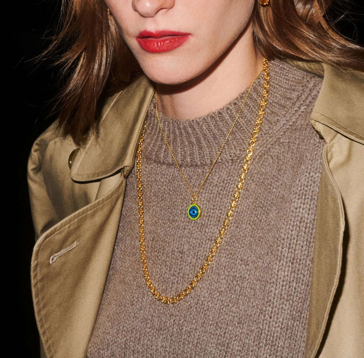 Enamel Evil Eye Pendant - Eye M Eyes - Ileana Makri store
