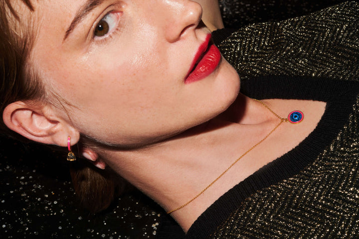 Enamel Evil Eye Pendant - Eye M Eyes - Ileana Makri store
