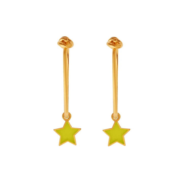 Enamel Little Star Hoops - Eye M Neon Rocks - Ileana Makri store